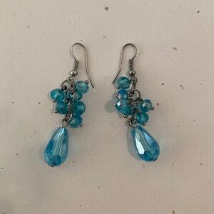 Elegant Blue Crystal Drop Earrings